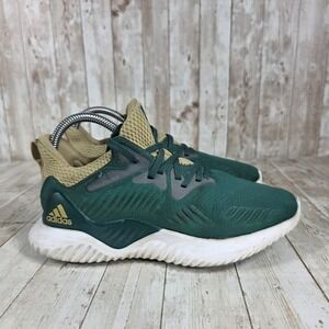 Adidas Alphabounce J Running Shoes Kids Green Beige Athletic Sneakers‎